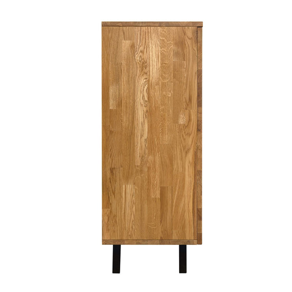NordicStory Cómoda aparador de madera maciza de roble Moritz 2, 150 x 40 x 101,9 cm.