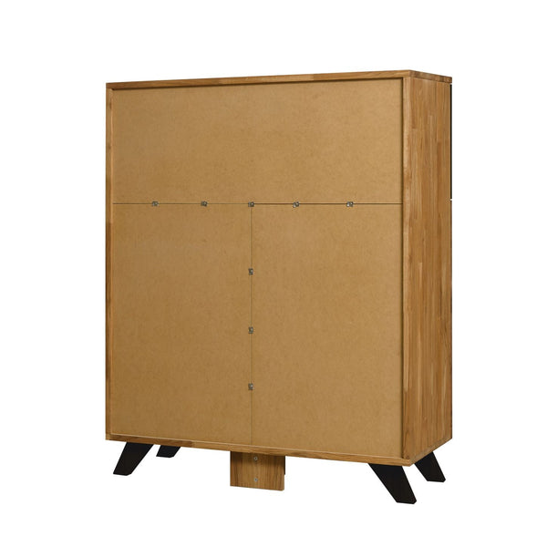 NordicStory Comoda Aparador de madera maciza roble con patas de metal negro Moritz