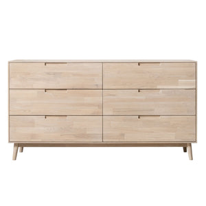 NordicStory Aparador Cómoda de madera maciza roble "Escandi 4" 160 x 45 x 84,5 cm.
