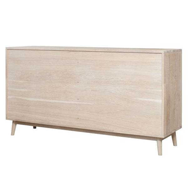 NordicStory Aparador Cómoda de madera maciza roble "Escandi 4" 160 x 45 x 84,5 cm.