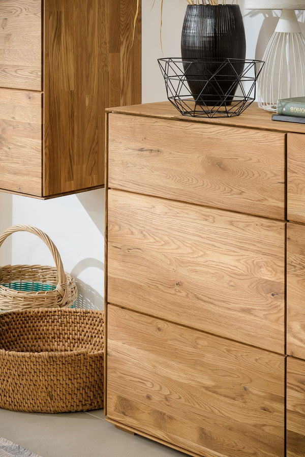 NordicStory Aparador Cómoda de madera maciza de roble