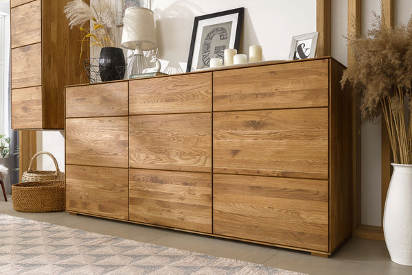 NordicStory Aparador Cómoda de madera maciza de roble