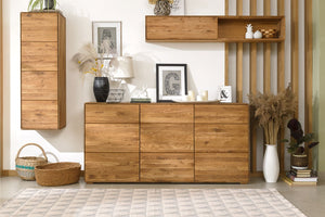 NordicStory Aparador Cómoda de madera maciza de roble