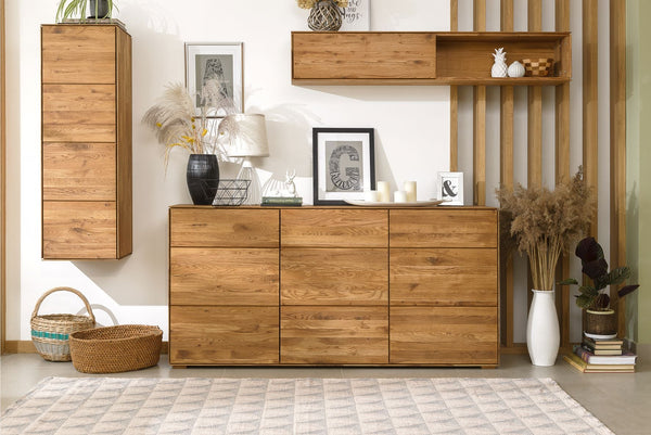 NordicStory Aparador Cómoda de madera maciza de roble