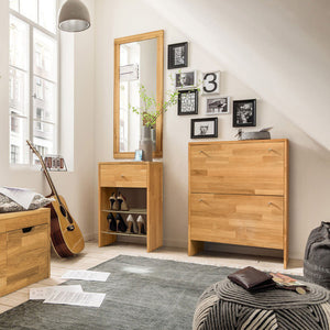 NordicStory Espejo de madera maciza de roble "Teramo" 120 x 50 cm. Info