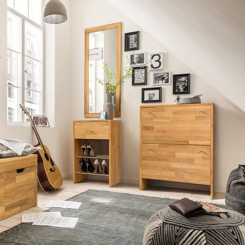 NordicStory Espejo de madera maciza de roble "Teramo" 120 x 50 cm. Info