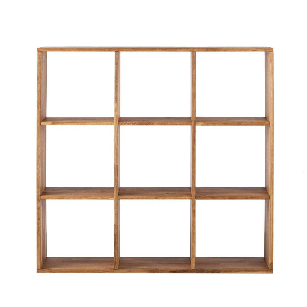 Etagère bibliothèque en bois massif de chêne Régal 3x3 – 112,2 x 35 x 112,2 cm - NordicStory