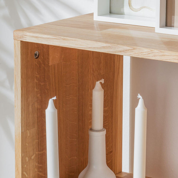 NordicStory Estanteria Libreria De Madera Maciza De Roble Nordico  Escandinavo 