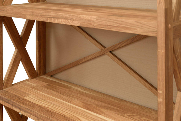 NordicStory Estanteria a pared Libreria de madera maciza roble nordico 