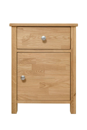 NordicStory Mesa auxiliar de madera maciza roble mesita de noche natural 