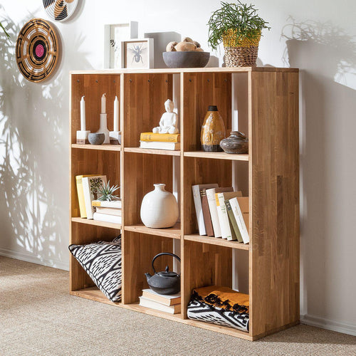 Etagère bibliothèque en bois massif de chêne Régal 3x3 - NordicStory