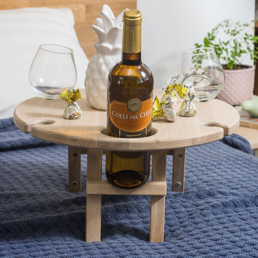 NordicStory Mesa De Picnic Portátil para Vino, Bandeja Plegable