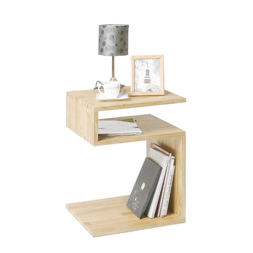 NordicStory Mesa auxiliar de madera maciza de roble