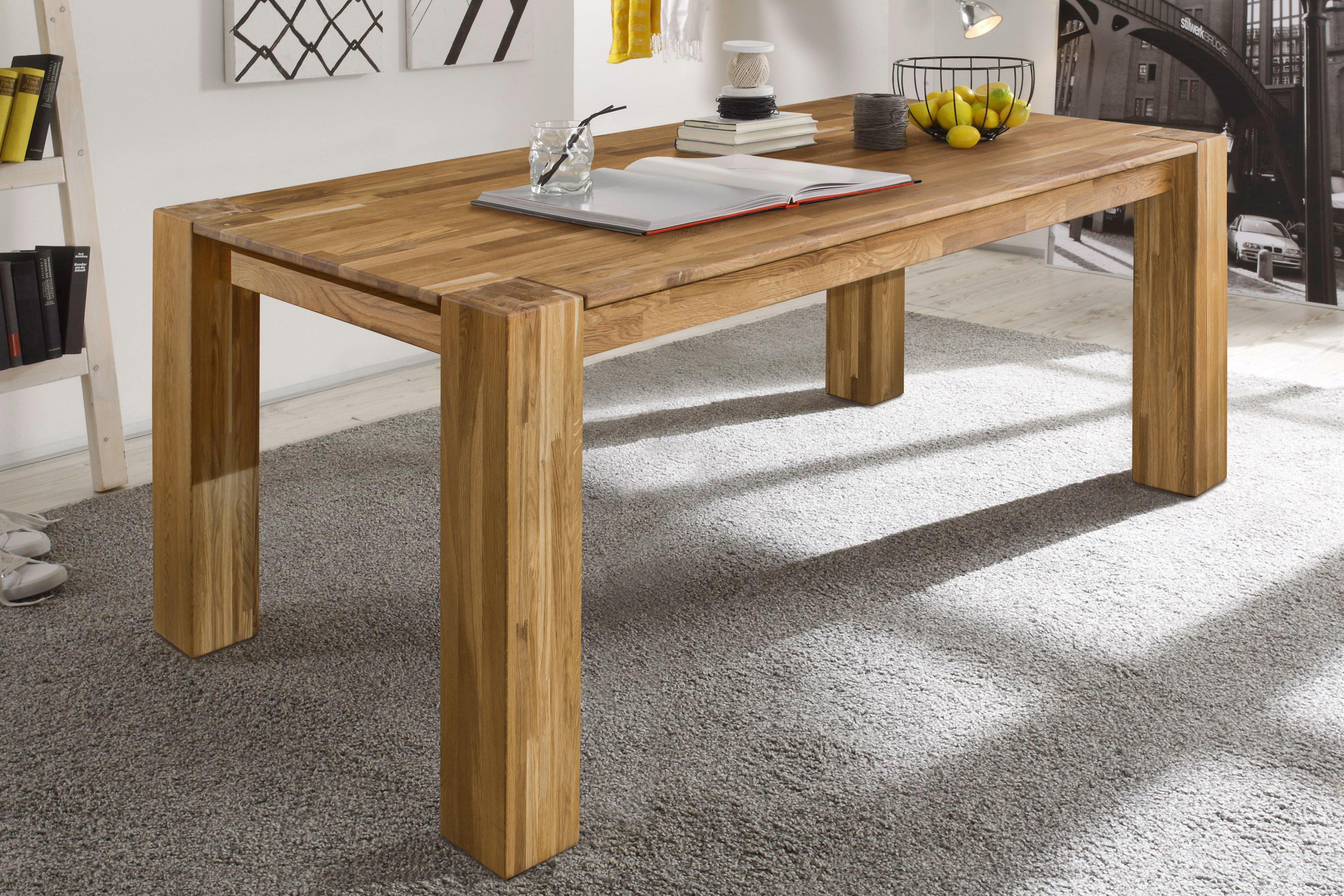 NordicStory Mesa de Comedor Madera Maciza Roble  Natural Rustico Escandinavo 