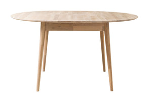 NordicStory Mesa de comedor de madera maciza de roble redonda extensible nordico escandinavo blanqueado