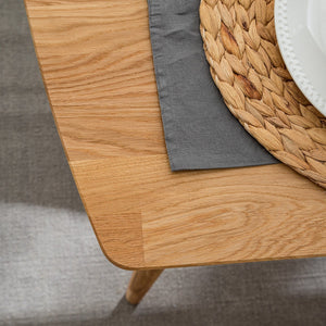 NordicStory Mesa de comedor rectangular y extensible de madera maciza de roble "Escandi"