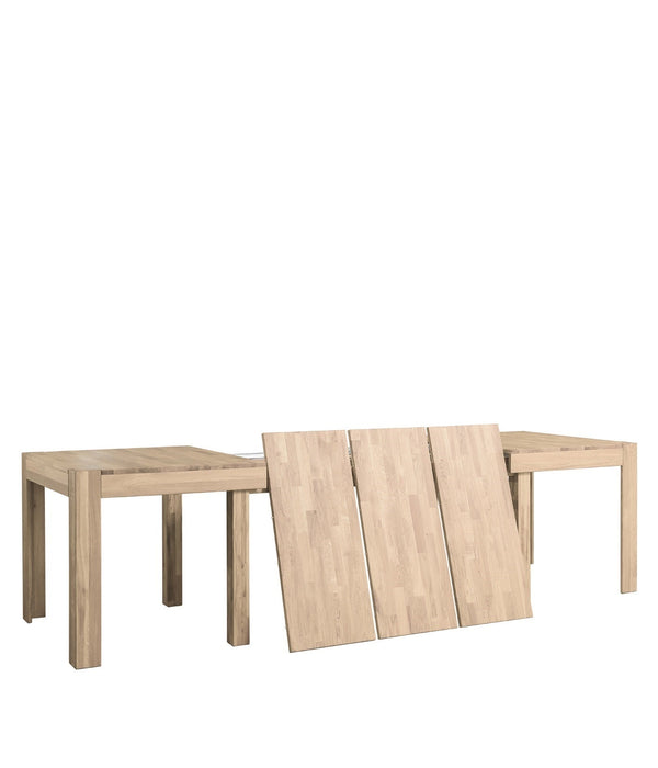 NordicStory Mesa extensible de comedor de madera maciza de roble