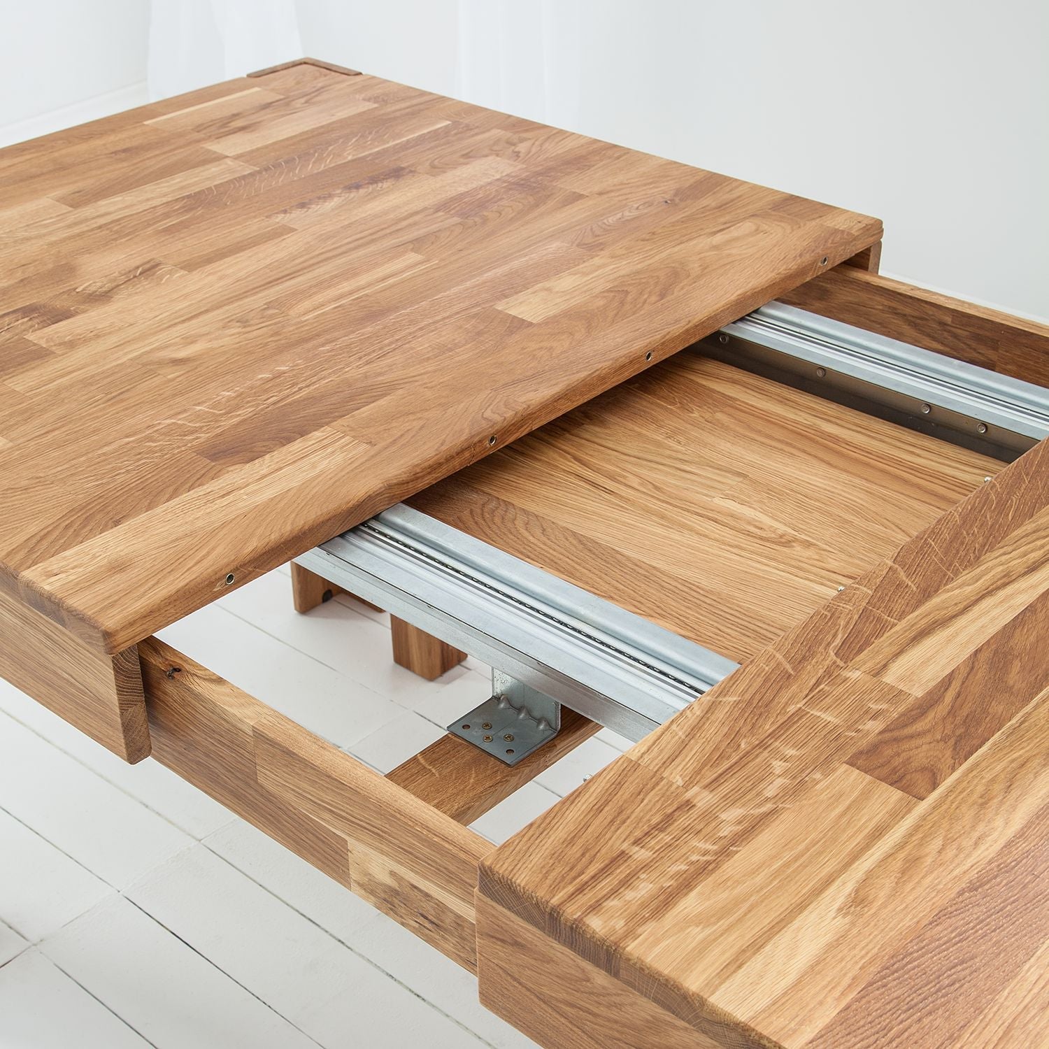 NordicStory Mesa de comedor extensible de madera maciza de roble