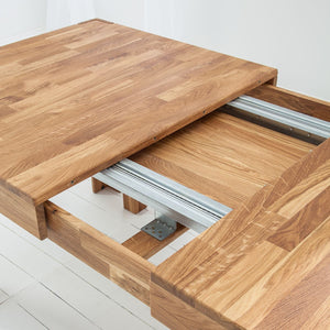 NordicStory Mesa de comedor extensible de madera maciza de roble