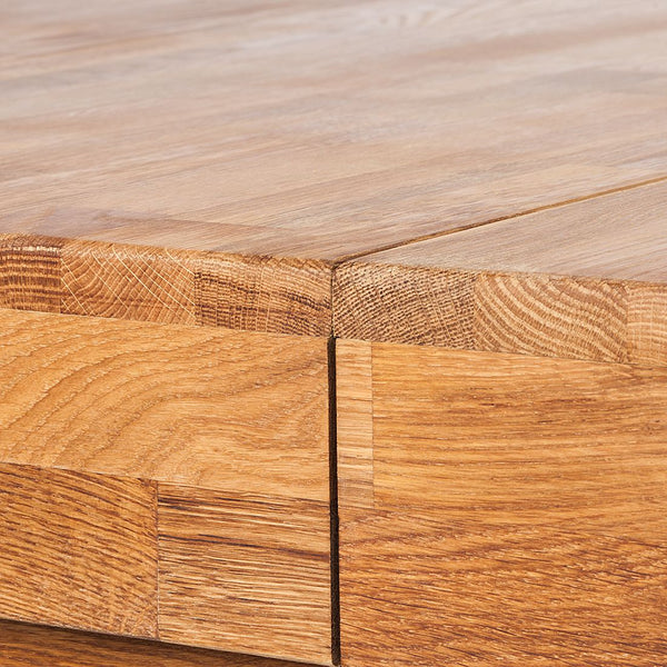 NordicStory Mesa de comedor extensible de madera maciza de roble