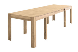 NordicStory Mesa de comedor extensible de madera maciza de roble