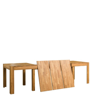 NordicStory Mesa extensible de comedor de madera maciza de roble