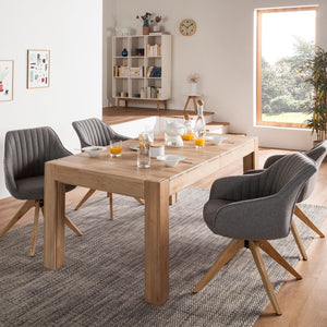 Table à manger extensible en chêne massif XL – 160-280 x 90 x 75 cm - NordicStory