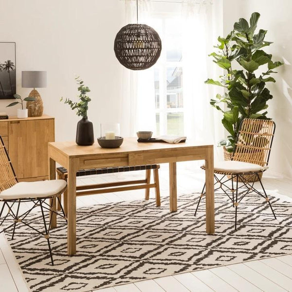 Table à manger extensible en bois massif de chêne Marsi - NordicStory