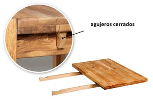 NordicStory Mesa de comedor extensible de madera maciza de roble