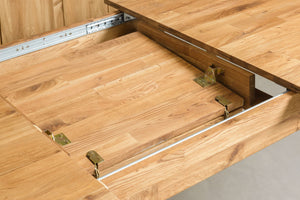 NordicStory Mesa extensible de comedor de madera maciza de roble 