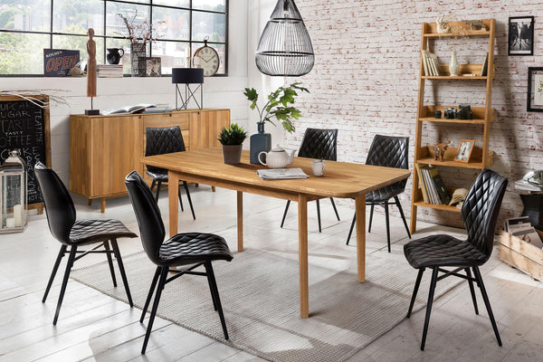 Sellon24/Signal Table de salle à manger extensible 160 (250 cm) avec  plateau rustique en chêne clair noir : : Cuisine et Maison