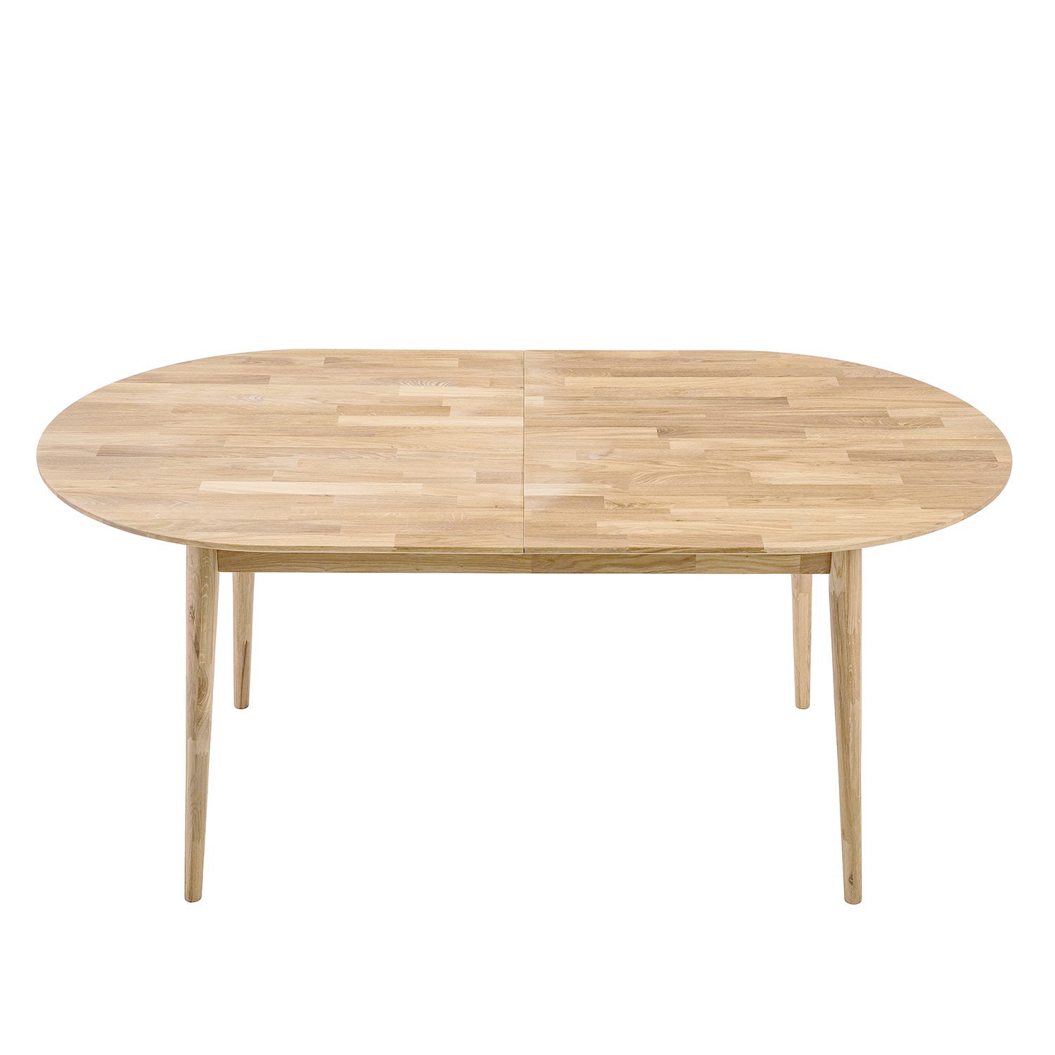 NordicStory Mesa de comedor ovalada y extensible de madera maciza de roble