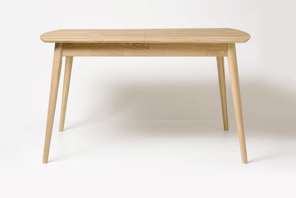 NordicStory Mesa de comedor rectangular y extensible de madera maciza de roble "Escandi"
