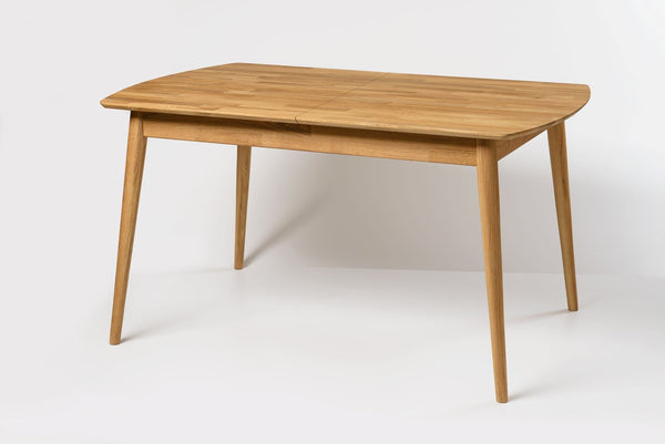 NordicStory Mesa de comedor rectangular y extensible de madera maciza de roble "Escandi"