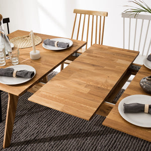 Table à manger extensible en bois massif de chêne Harold – 140-180/170-210 x 90 x 75 cm - NordicStory