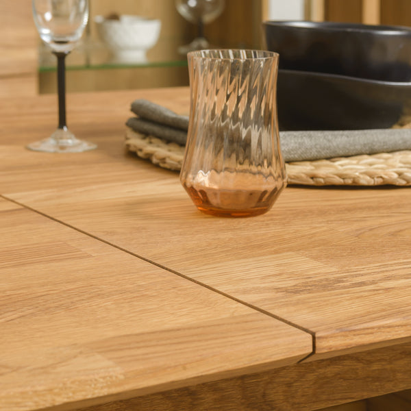 NordicStory Mesa extensible de comedor de madera maciza de roble