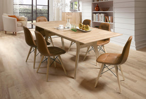 NordicStory Mesa extensible de comedor de madera maciza de roble