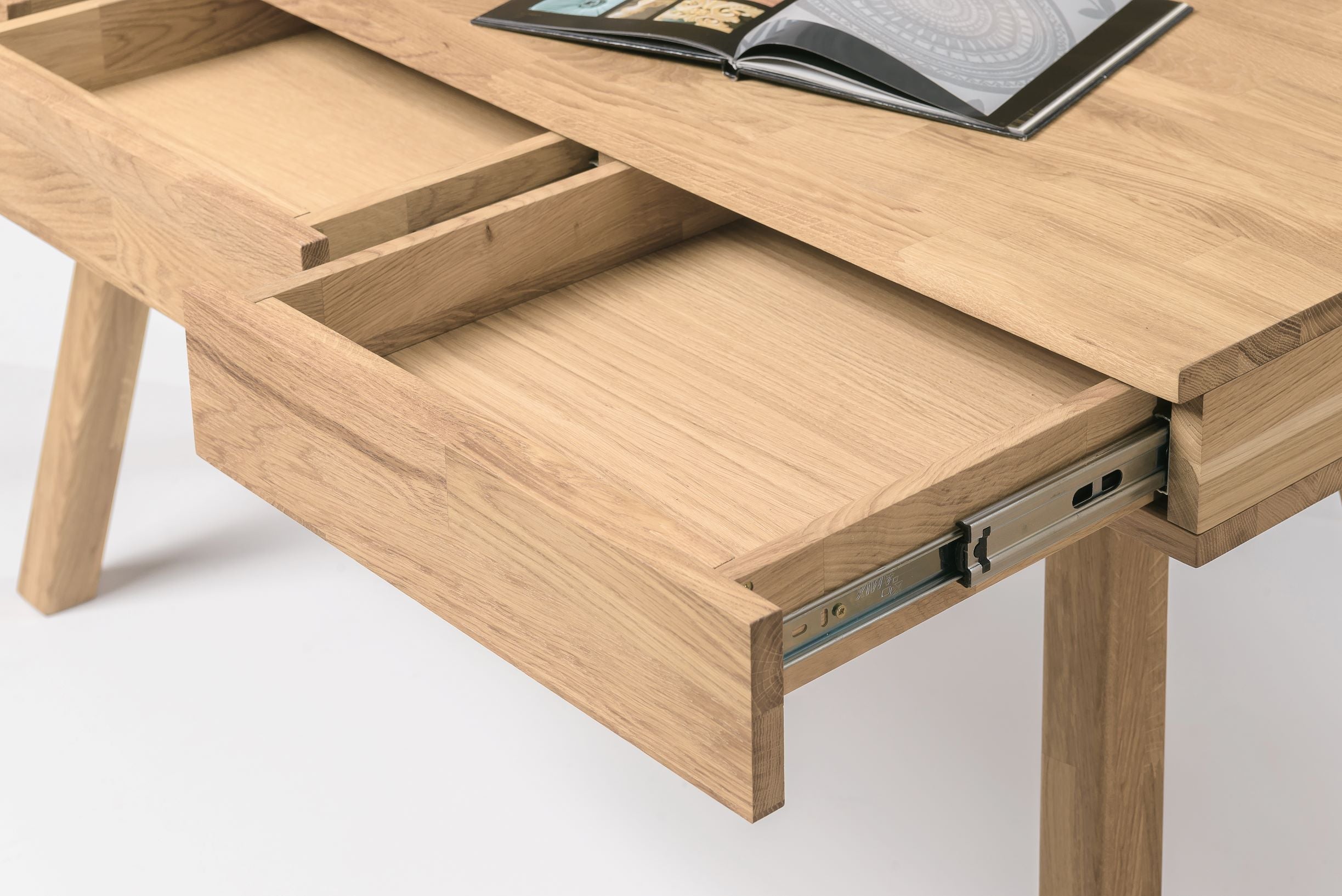 NordicStory Mesa escritorio Einstein 2 140 x 55 x 106 cm. Madera Maciza Roble Natural Escandinavo