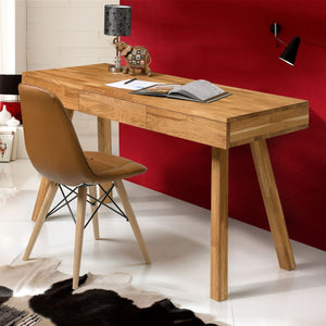 Bureau console en bois massif de chêne Einstein I – 140 x 55 x 76 cm - NordicStory
