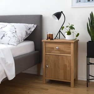 Table de chevet en bois massif de chêne Laura 2 – 45 x 37 x 60 cm - NordicStory