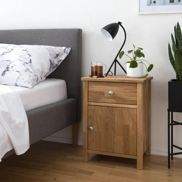 Table de chevet en bois massif de chêne Laura 2 – 45 x 37 x 60 cm - NordicStory