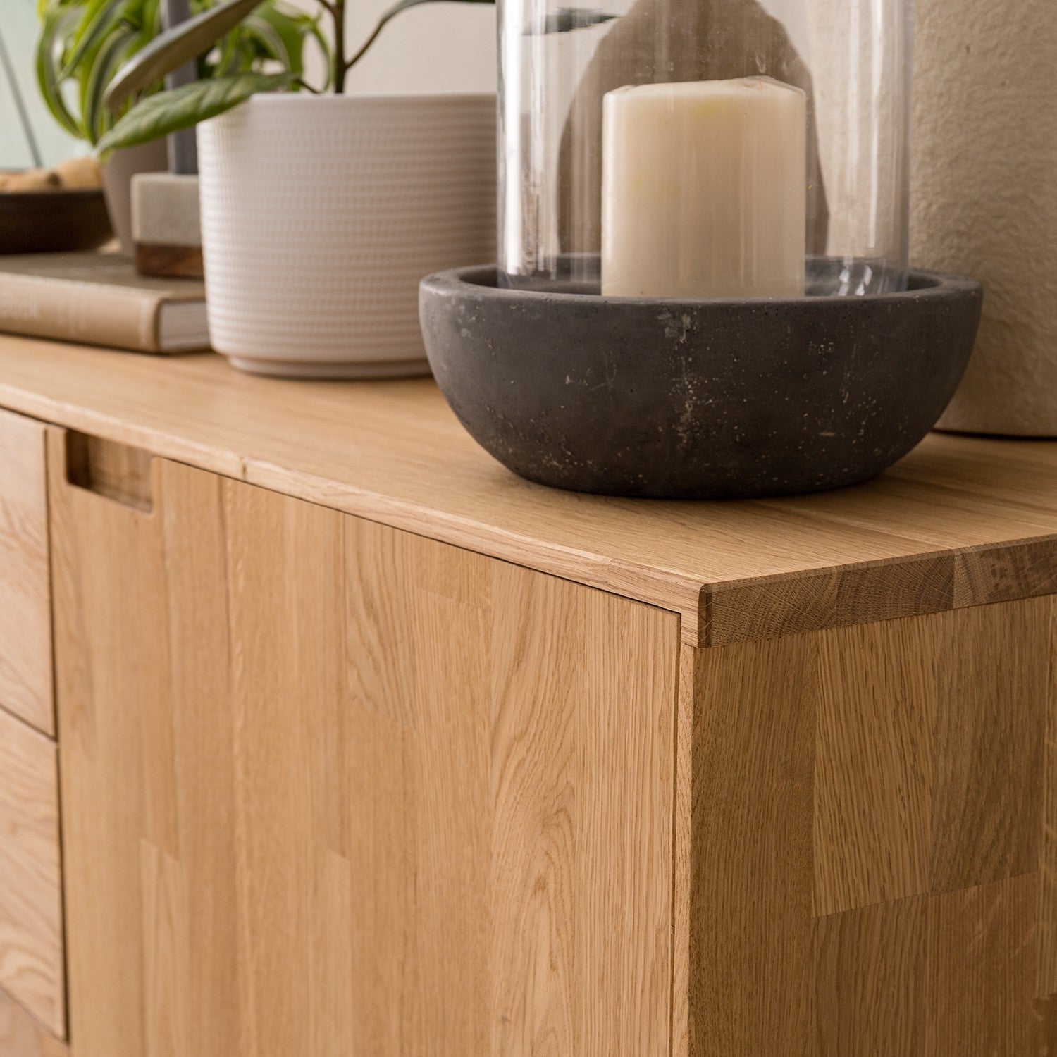 NordicStory Aparador Cómoda de madera maciza roble