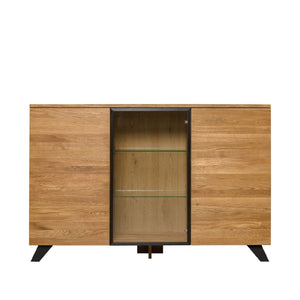 NordicStory Cómoda aparador de madera maciza de roble "Moritz 2" 150 x 40 x 101,9 cm.