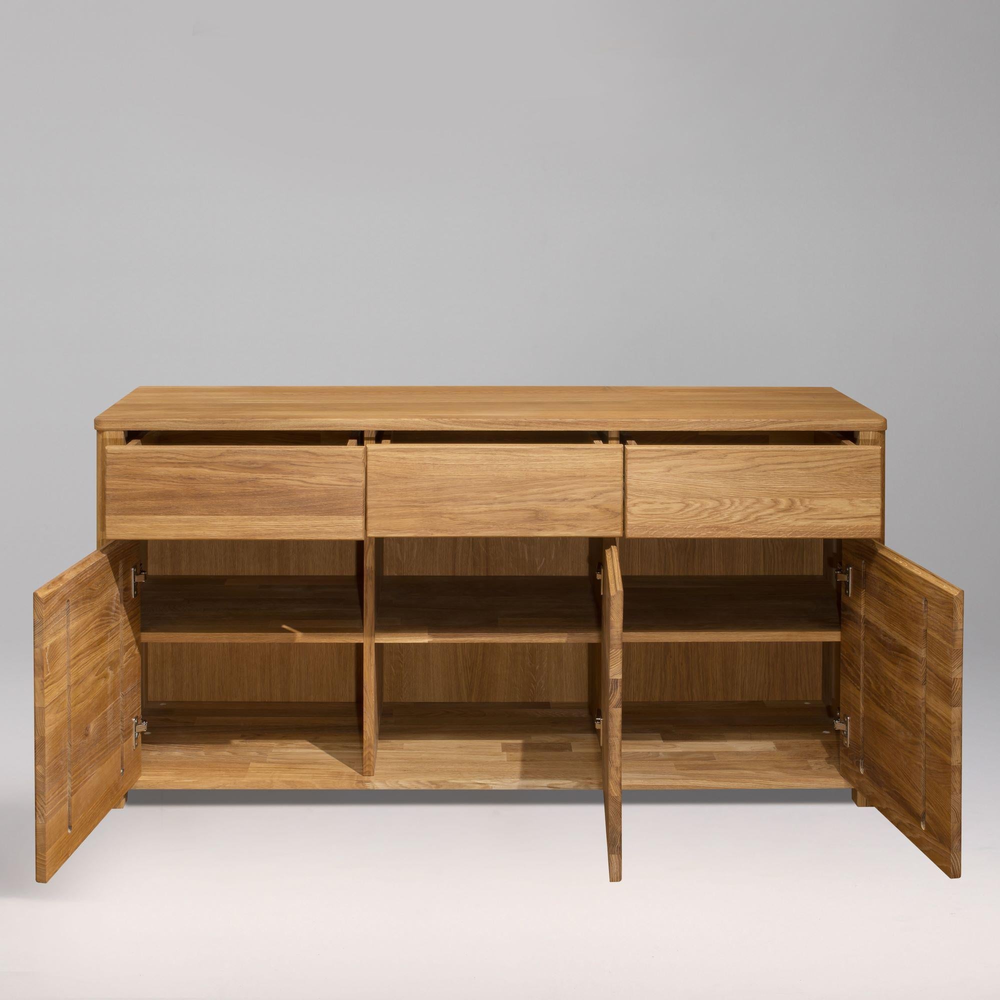 NordicStory Mueble Aparador Cajonera Madera Maciza Roble Nordico