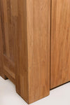 NordicStory Nordic Scandinavian Oak Solid Wood Glass Showcase Cabinet Living Room