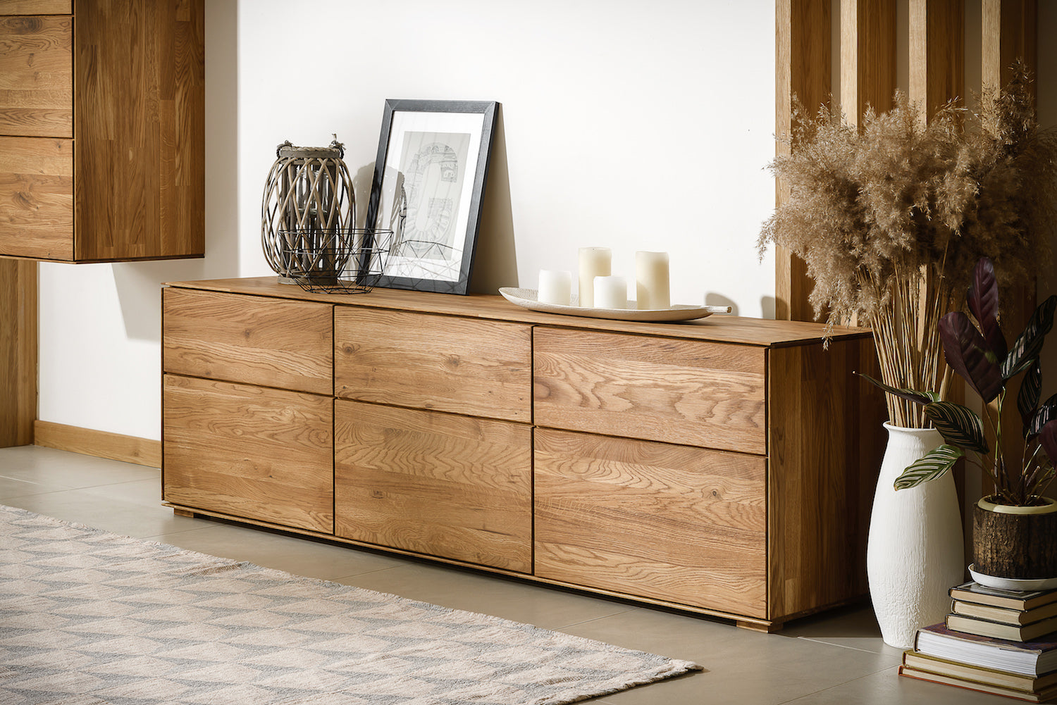 NordicStory Mueble de TV de madera maciza de roble aparador para salon nordico