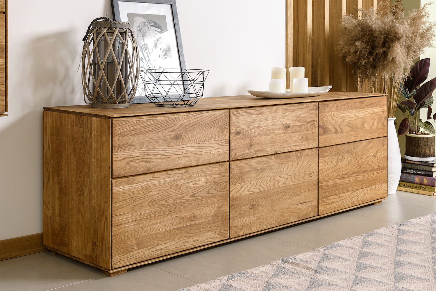 NordicStory Mueble de TV de madera maciza de roble aparador para salon nordico