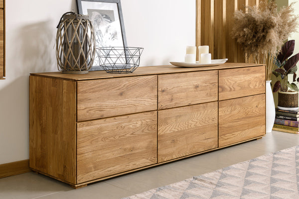 NordicStory Mueble de TV de madera maciza de roble aparador para salon nordico