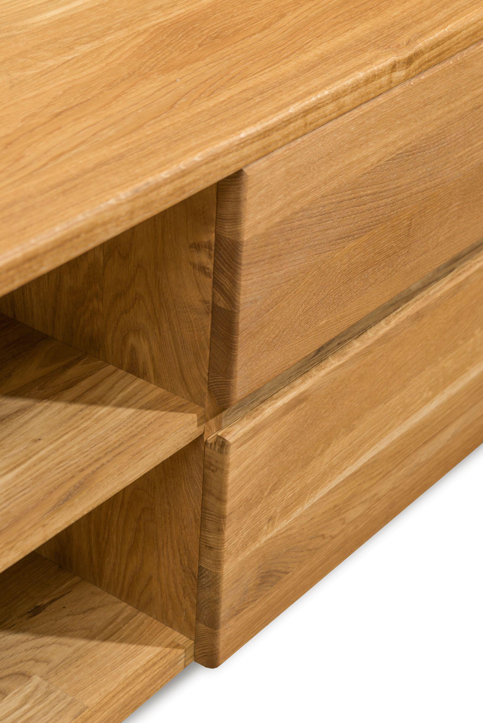 NordicStory Mueble de TV Elsa 160 x 44 x 47 cm. Madera Maciza Roble