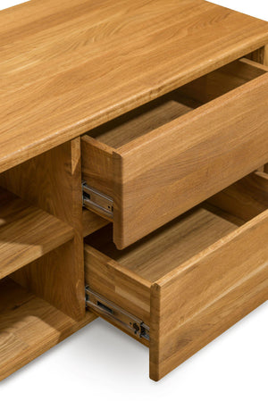 NordicStory Mueble de TV Elsa 160 x 44 x 47 cm. Madera Maciza Roble